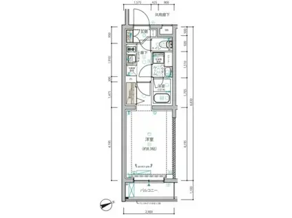 ARCOBALENO HANEDAII(1K/2階)の間取り写真
