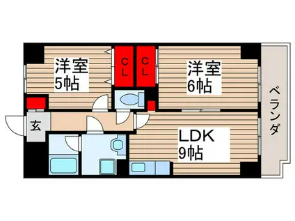 INSURANCE BLDG(2LDK/6階)の間取り写真