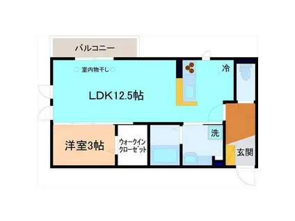 ポンパブランカI(1LDK/2階)の間取り写真