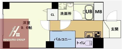 グリュックメゾン福島(1K/4階)の間取り写真
