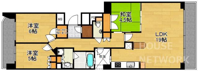 アールヴェール河原町二条(3LDK/10階)の間取り写真