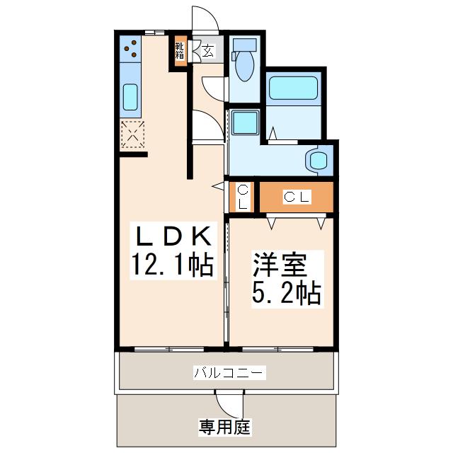 AMENITY N(1LDK/1階)の間取り写真