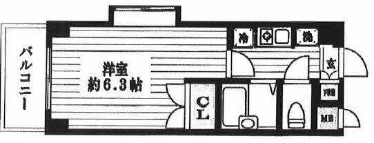 エスコート中野大和町(1K/2階)の間取り写真