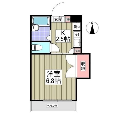 アルスビレッジ(1K/2階)の間取り写真