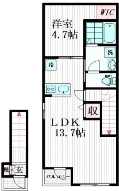フレグランスリアン(1LDK/2階)の間取り写真