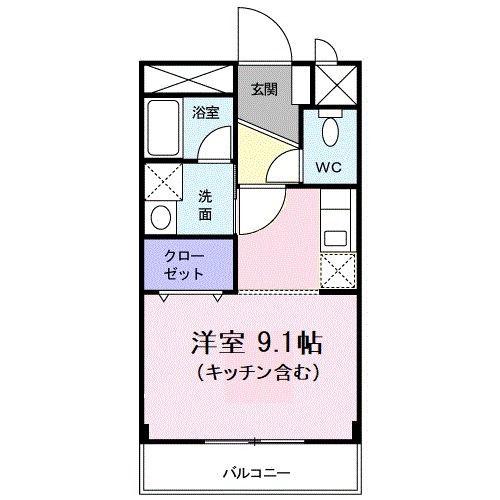 コートハイム宮原(ワンルーム/1階)の間取り写真