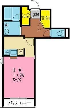 カルム武蔵小杉(1K/1階)の間取り写真