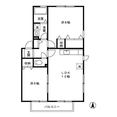 シェソワ久が原(2LDK/2階)の間取り写真