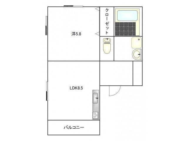 第20三共ビル(1LDK/3階)の間取り写真