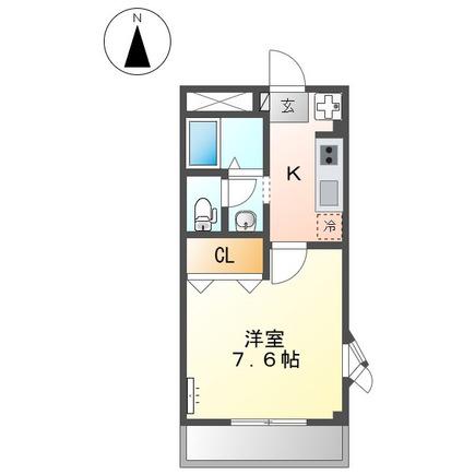サンライズ(1K/2階)の間取り写真
