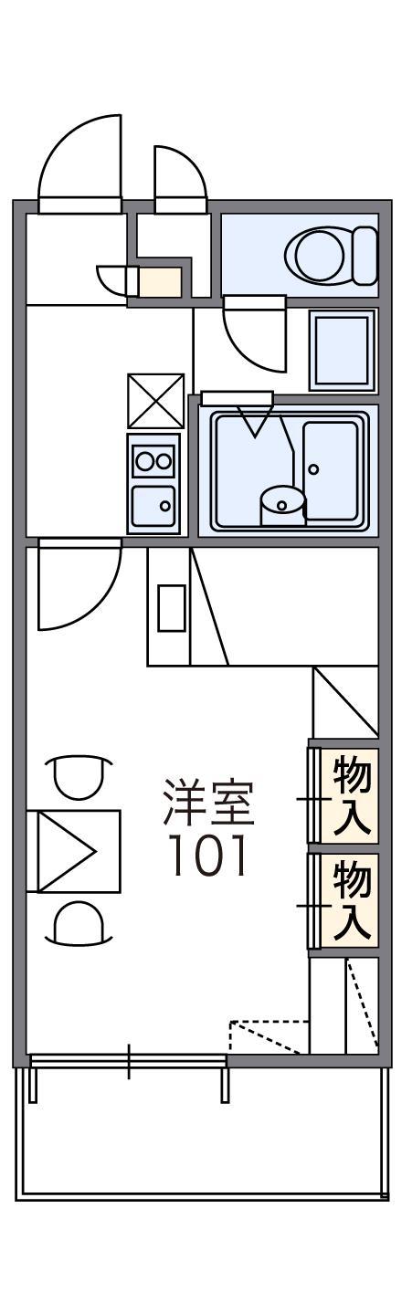 レオパレス六甲北(1K/1階)の間取り写真
