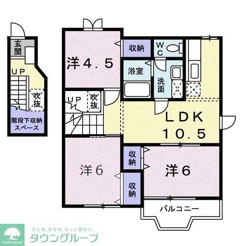 エヴァーグリーン(3LDK/2階)の間取り写真