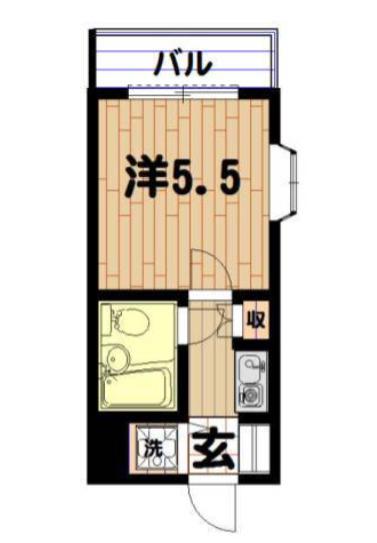 ルピナス横浜青木橋(1K/4階)の間取り写真