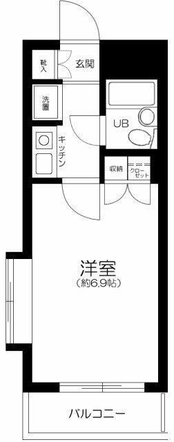 藤和シティコープ祖師谷(1K/1階)の間取り写真