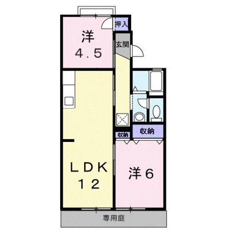 セジュールあきらII(3DK/1階)の間取り写真