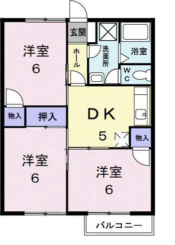 星の郷ハイツ(3DK/2階)の間取り写真