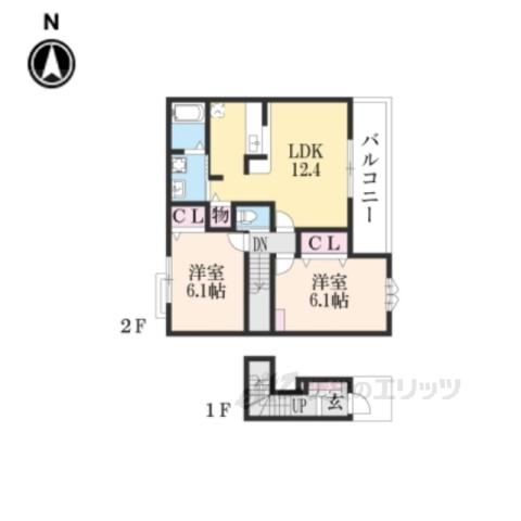 ヒコ・シンクラ(2LDK/2階)の間取り写真