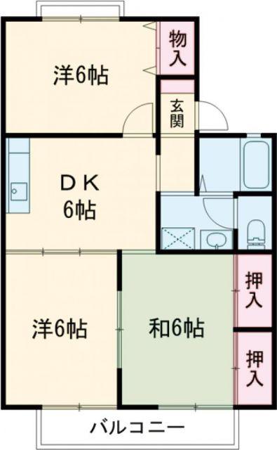 ボンシャンスC(3DK/1階)の間取り写真