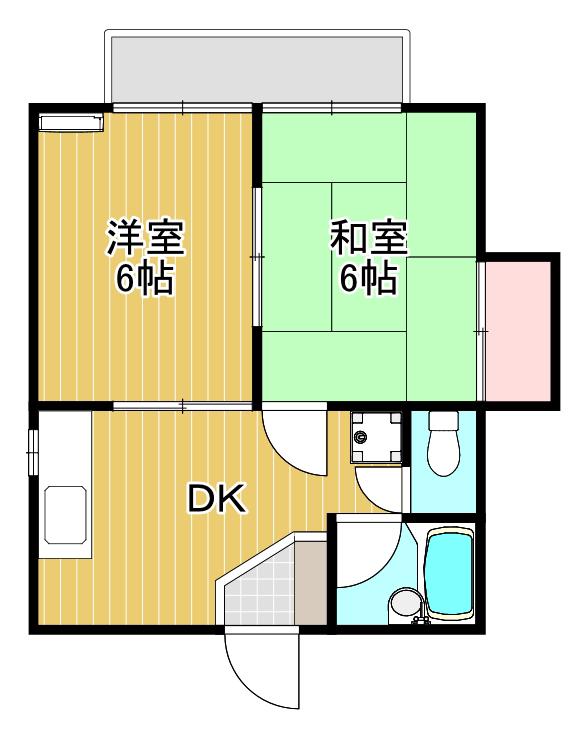 ABタウンパレス(2DK/3階)の間取り写真