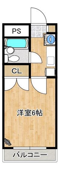 アムラックスII(1K/4階)の間取り写真