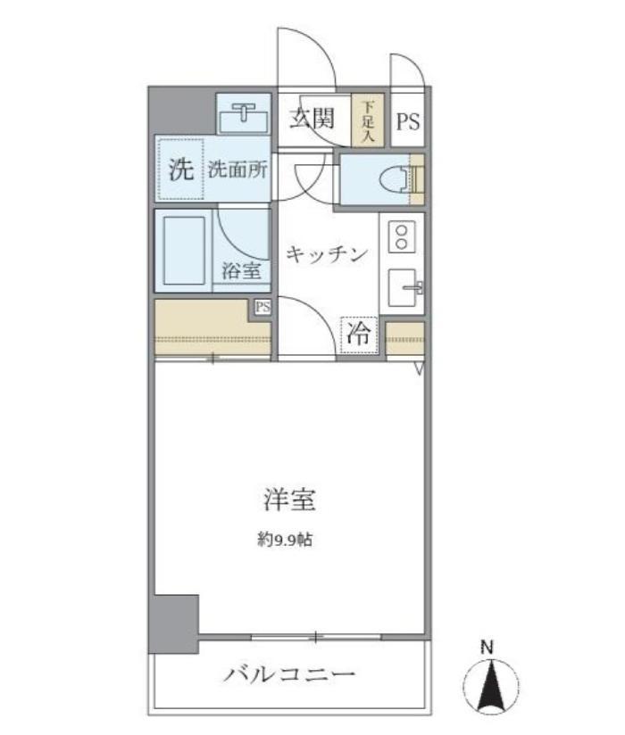 ISM中野坂上(1K/2階)の間取り写真