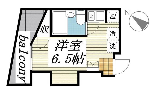 TKマンション(ワンルーム/5階)の間取り写真