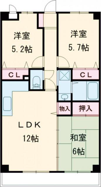 フォレストシティー町田(3LDK/3階)の間取り写真