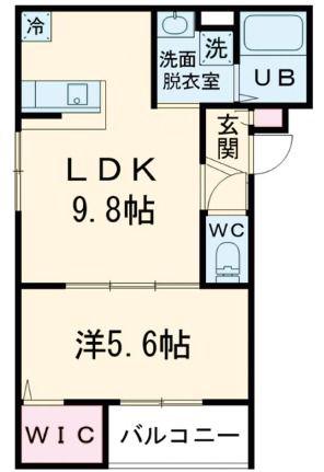 RAFFINE貝塚(1LDK/2階)の間取り写真