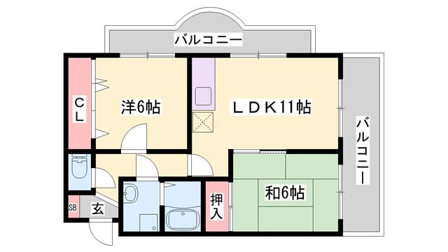 アルコ・ラ・カーサ佃町(2LDK/6階)の間取り写真