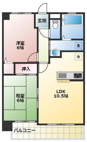 プレステージ明石大久保II(2LDK/2階)の間取り写真