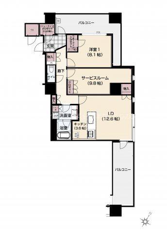 LA MIA CASA(1SLDK/8階)の間取り写真