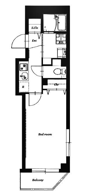 B CASA DAISHIEKIMAE(1K/4階)の間取り写真