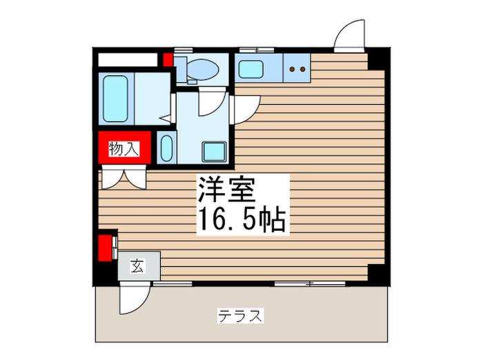 フェイス(ワンルーム/1階)の間取り写真