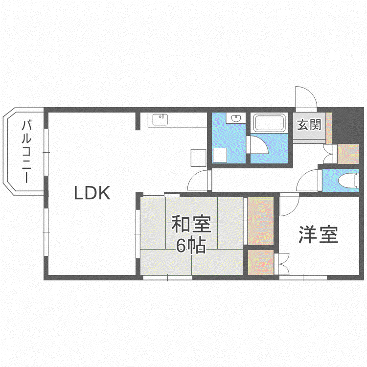 アクアトピア桜(2LDK/2階)の間取り写真