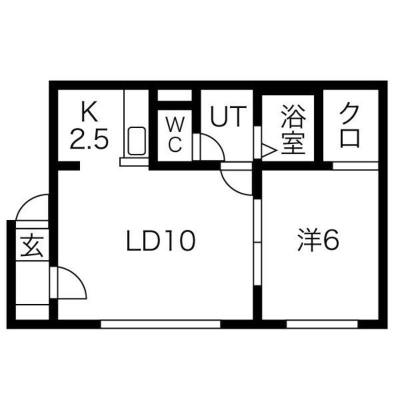 パークレジデンス菊水I(1LDK/1階)の間取り写真