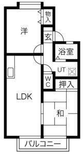 アーベント広田(2LDK/2階)の間取り写真