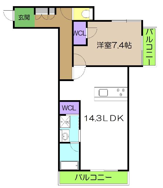 BEREO HARE(1LDK/3階)の間取り写真