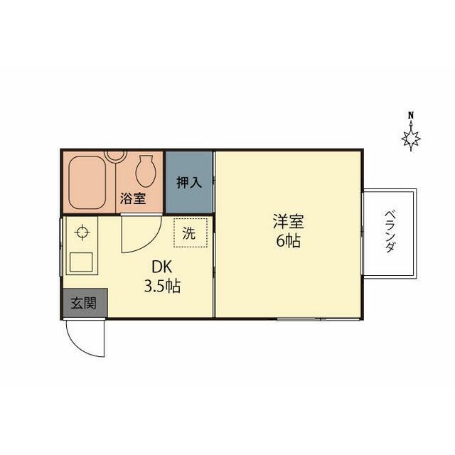 宮崎荘(1K/1階)の間取り写真