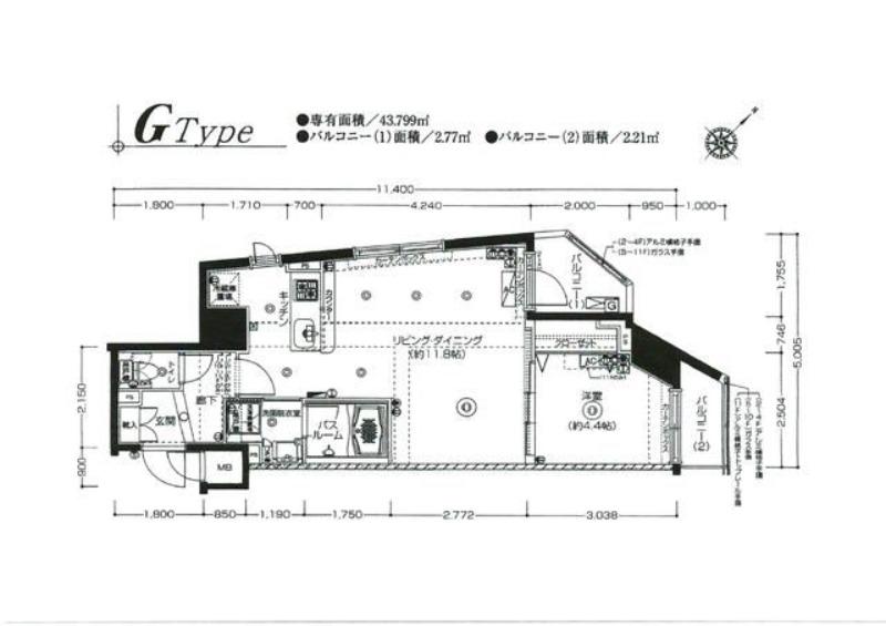 フェニックス新横濱クアトロ(1LDK/8階)の間取り写真