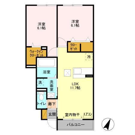 グリーンヴィラ(2LDK/1階)の間取り写真