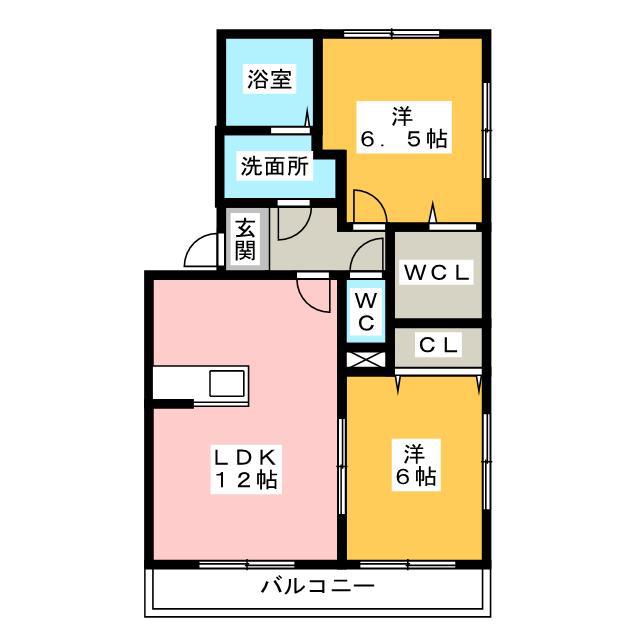 パストラーレ(2SLDK/1階)の間取り写真