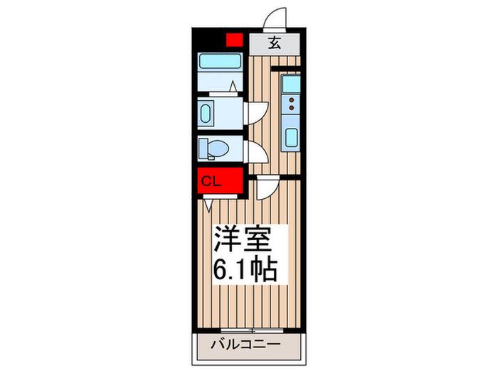 ハーベスト鳩ケ谷駅前(1K/3階)の間取り写真