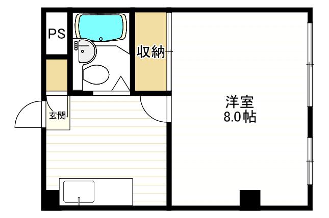 グランビルド阿倍野(1K/2階)の間取り写真