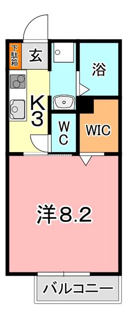 フューチャー江並(1K/2階)の間取り写真