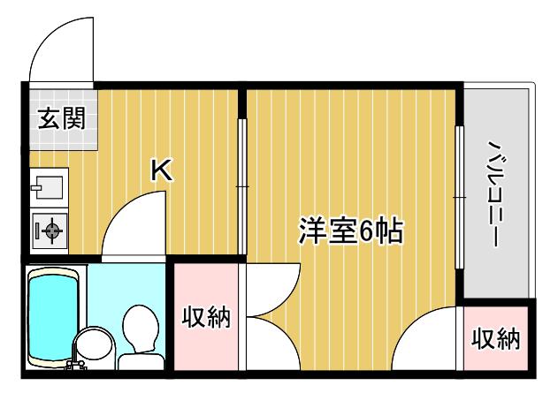 クロワートハイツ(ワンルーム/4階)の間取り写真