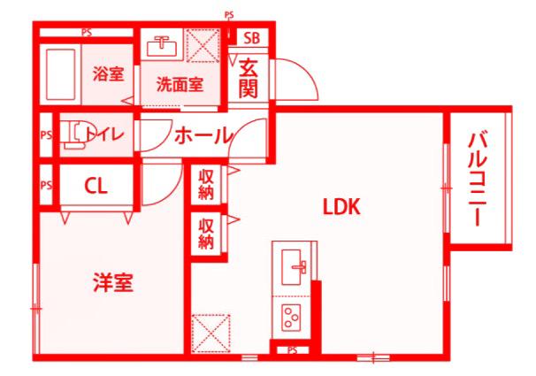 コンブリオ横浜(1LDK/2階)の間取り写真