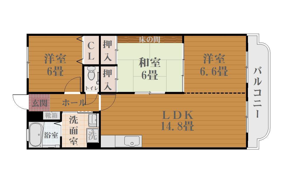 ラ・ベルテ(3LDK/2階)の間取り写真