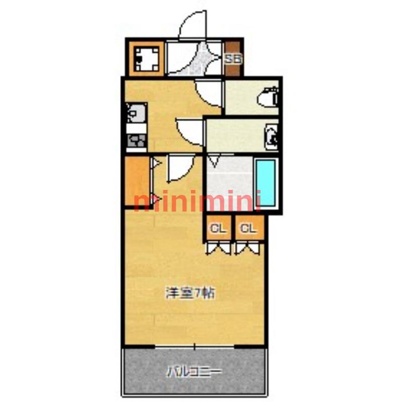 アルティザ淡路駅東(1K/3階)の間取り写真