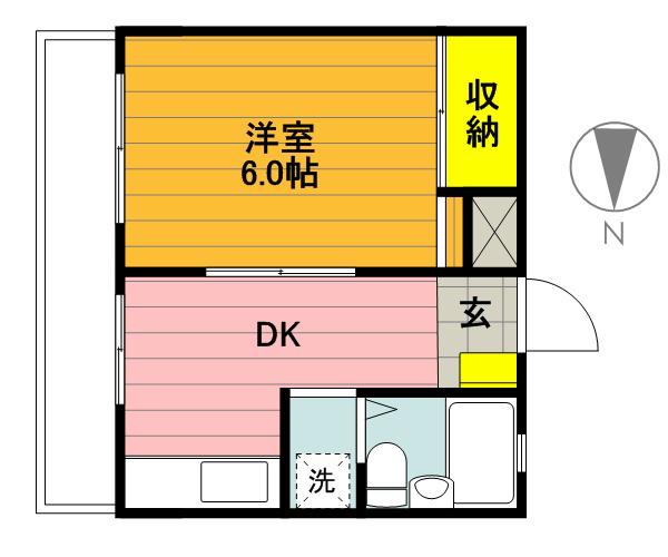 ハイムフォルモント(1DK/2階)の間取り写真