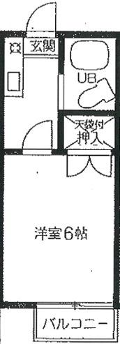 清水町一番館(1K/2階)の間取り写真